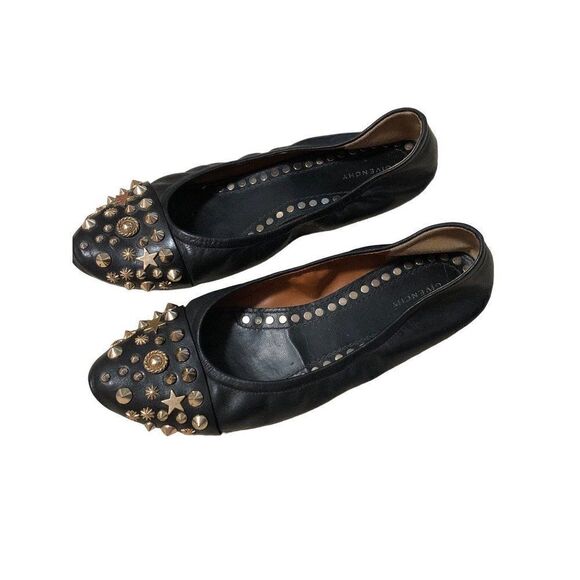 GIVENCHY Riccardo Tisci Gold Star Spike Stud Toe Cap Scaled Ballet Flats 38 - Picture 2 of 6
